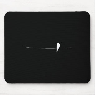 Elegant Bird On A Wire, House Martin Silhouette, Y Mouse Pad