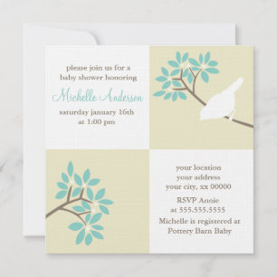 Elegant Birds Baby Shower Invitation