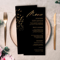 Elegant Birds of a Feather Black and Gold Wedding