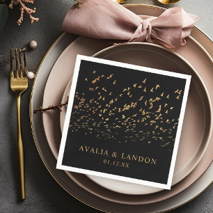 Elegant Birds of a Feather Wedding  Napkin