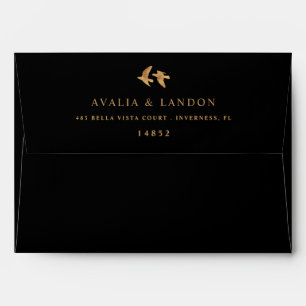 Elegant Birds of a Feather Wedding Pre-Addressed Envelope