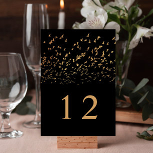Elegant Birds of a Feather Wedding  Table Number