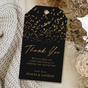 Elegant Birds of a Feather Wedding Thank You Gift Tags