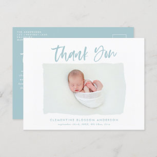 Elegant birth announcement photo thank you
