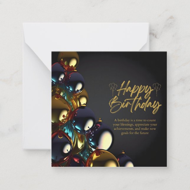Elegant Birthday Blessings Card (Front)