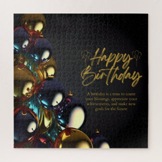 Elegant Birthday Blessings Jigsaw Puzzle
