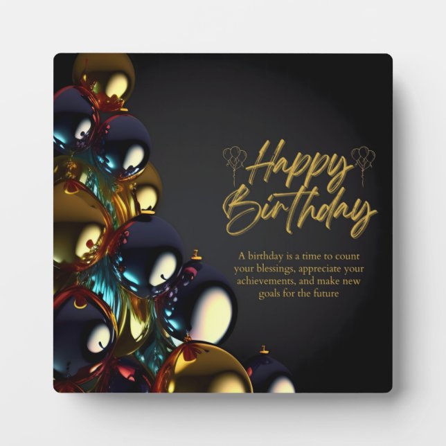 Elegant Birthday Blessings Plaque (Front)