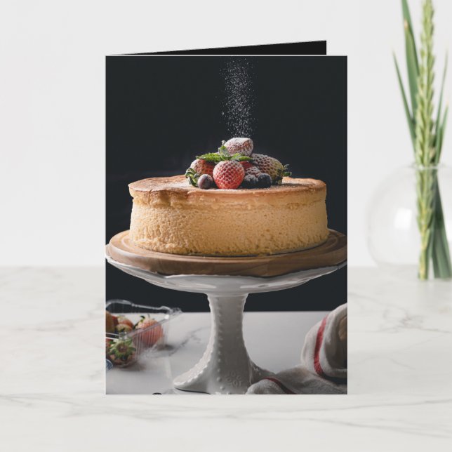 Elegant Birthday Cake Card (Front)