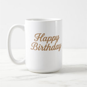Elegant Birthday Calligraphy Design Coffee Mug