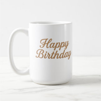 Elegant Birthday Calligraphy Design Coffee Mug