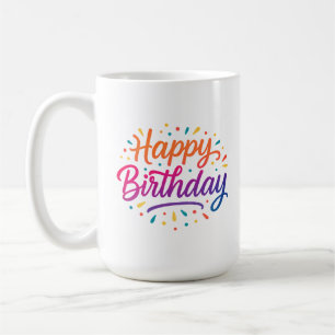 Elegant Birthday Calligraphy Design Coffee Mug