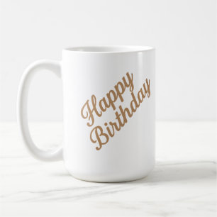 Elegant Birthday Calligraphy Design Coffee Mug