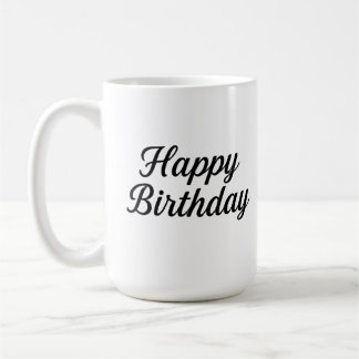 Elegant Birthday Calligraphy Design Coffee Mug