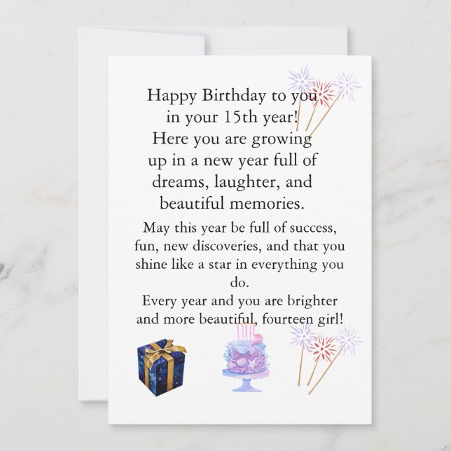 Elegant Birthday Card for Her – Personalised Greet (Front)