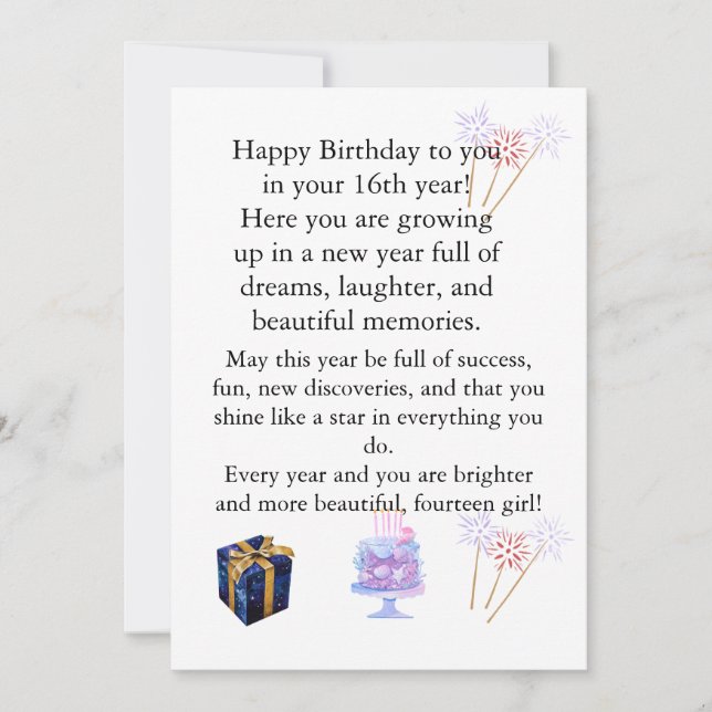 Elegant Birthday Card for Her – Personalised Greet (Front)