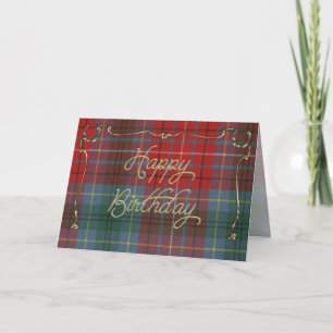 Elegant Birthday Card on British Columbia Tartan
