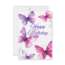 Elegant Birthday Card with Butterflies