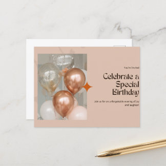 Elegant Birthday Celebration Invitation ✨ Postcard