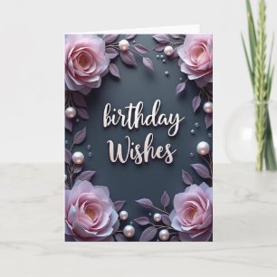 Elegant Birthday Flowers Card