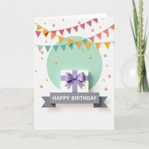 Elegant Birthday Gift Box Card