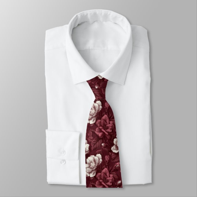 Elegant Birthday Gifts For Him Gardenias Flower Tie (Tied)
