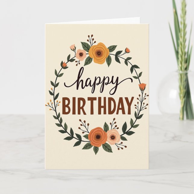Elegant Birthday Greeting Card (Front)