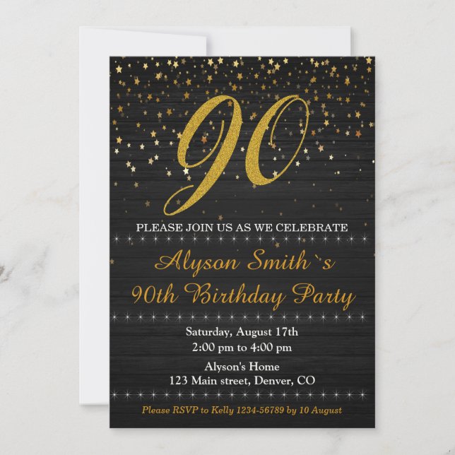 Elegant birthday invitation Adult woman invite (Front)