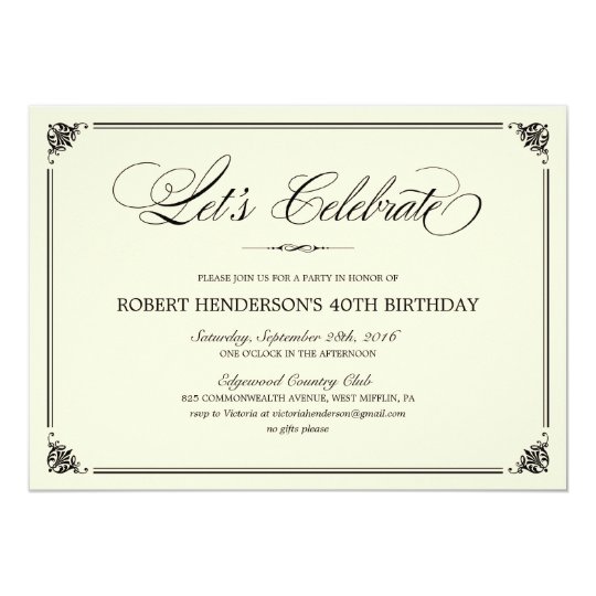 Elegant Birthday Invitations