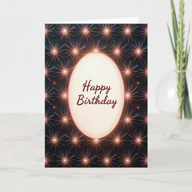 Elegant Birthday Oval Card (Front)