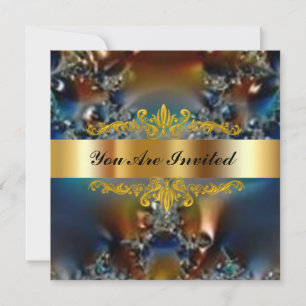 Elegant Birthday Party Fantasy Gold Invitation