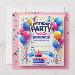 Elegant Birthday Party Invitation Card