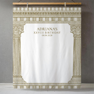 Elegant Birthday Party Photo Backdrop Tapestry