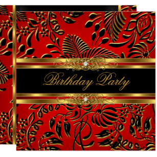 black and red birthday invitations announcements zazzle com au