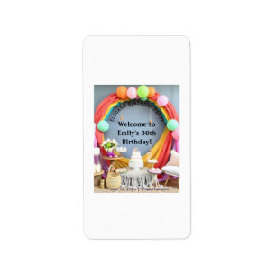 Elegant Birthday Party Welcome Label