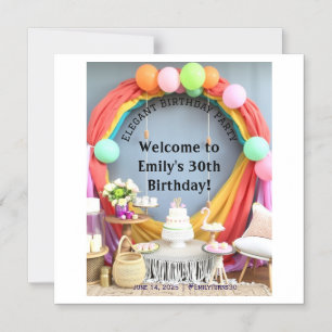 Elegant Birthday Party Welcome  Magnetic Invitation