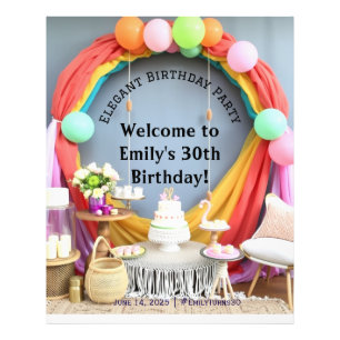 Elegant Birthday Party Welcome Photo Print