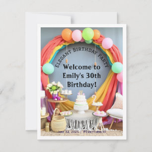 Elegant Birthday Party Welcome  RSVP Card
