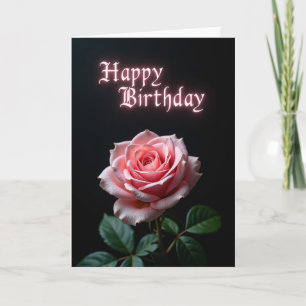 Elegant Birthday Pink Rose Card
