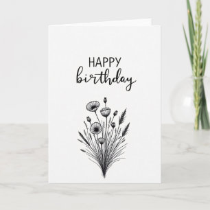 Elegant Birthday Poppy Card