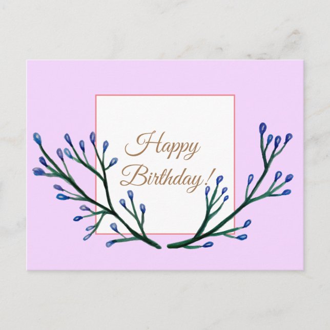 Elegant  Birthday Postcard (Front)