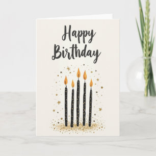 Elegant Birthday Scripted Flames Card