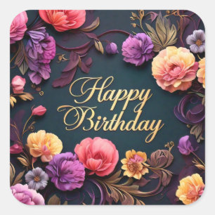Elegant Birthday sticker