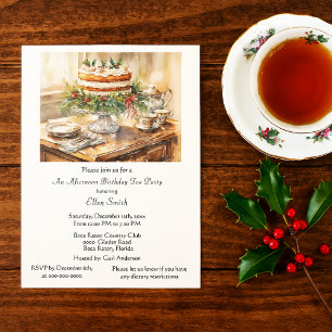 Elegant  Birthday Tea Party  Invitation