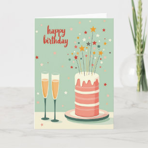 Elegant Birthday Toast Card