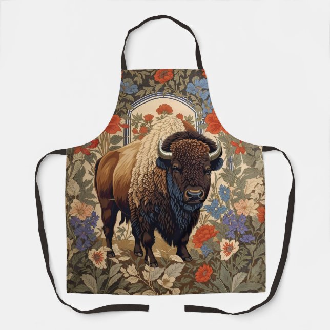 Elegant Bison William Morris Inspired Apron (Front)