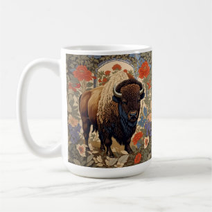 Elegant Bison William Morris Inspired Coffee Mug