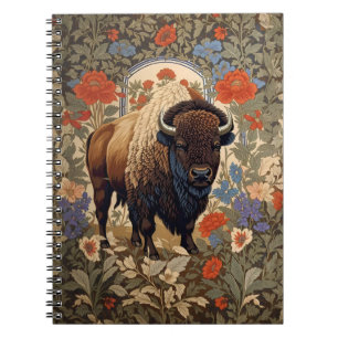 Elegant Bison William Morris Inspired Notebook