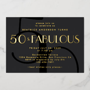 Elegant Black 50th Birthday Party Gold