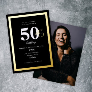 Elegant Black 50th Birthday Party Gold