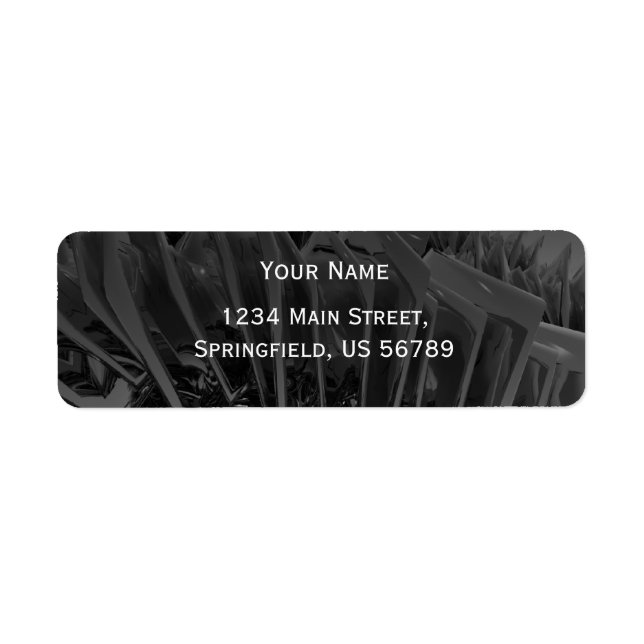 elegant black address label return address label (Front)